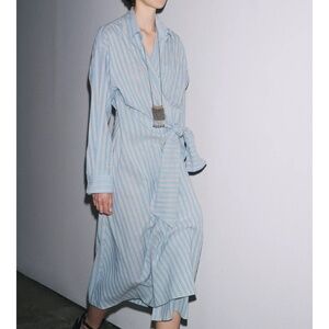 NWT ZARA ZW collection striped shirt dress